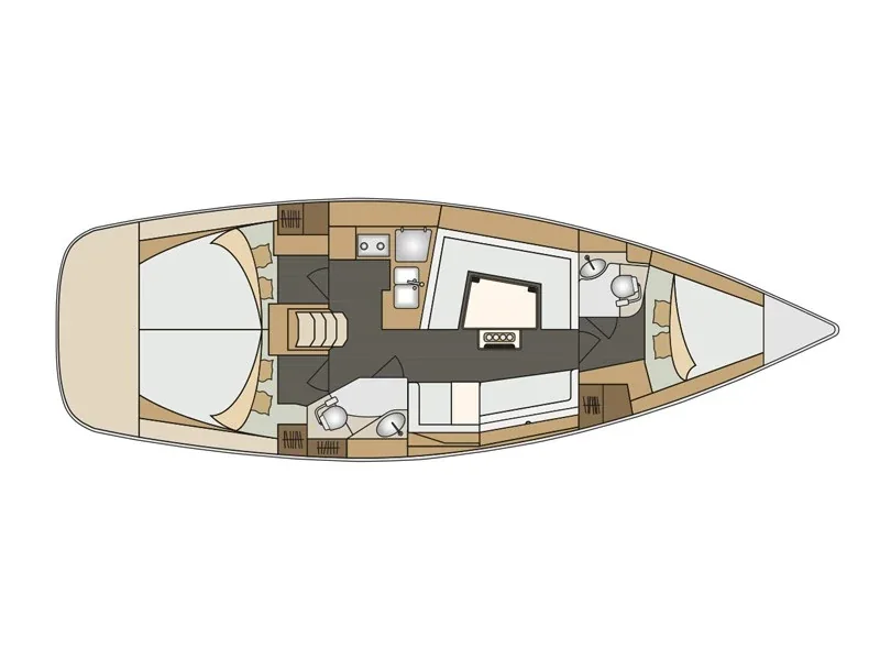 Grundriss der Yacht ELAN Impression 40 - Happy