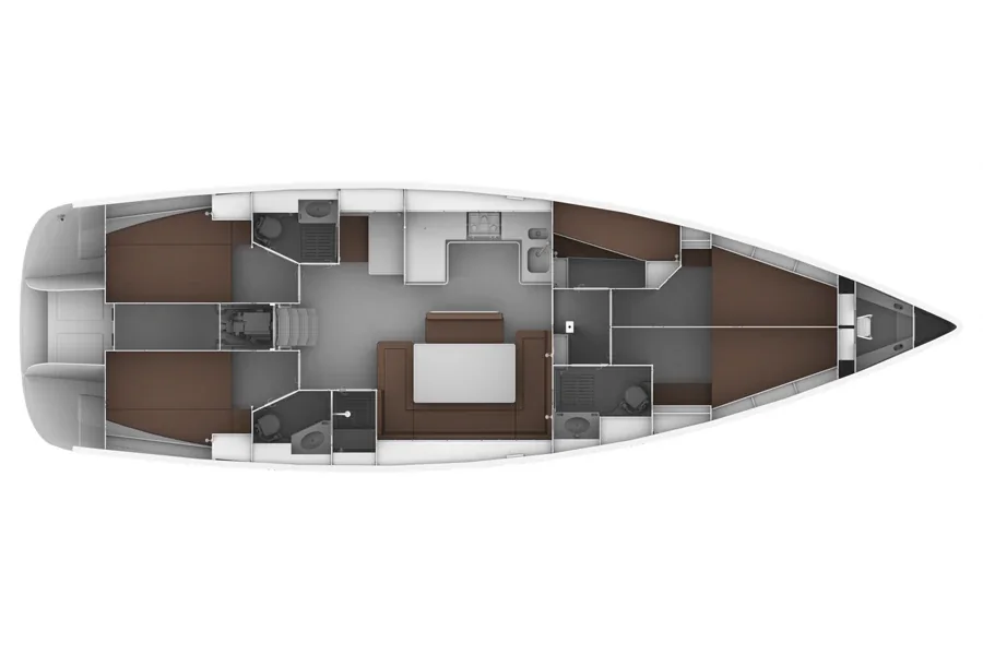 Grundriss der Yacht BAVARIA Cruiser 50 - Rossini
