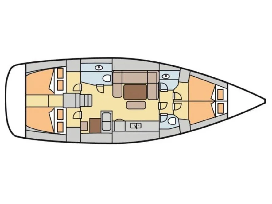 Grundriss der Yacht DUFOUR 450 Grand Large - Grace