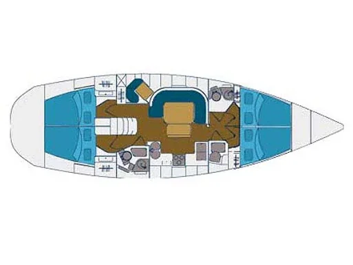Grundriss der Yacht ELAN 45 - Yoda
