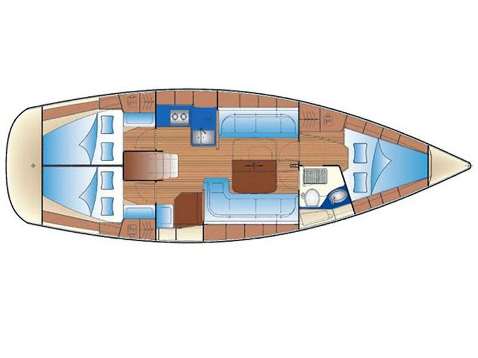 Grundriss der Yacht BAVARIA 37 Cruiser - Cassiopeia