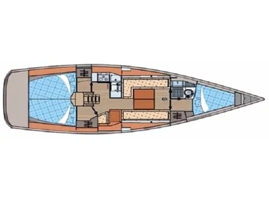 Grundriss der Yacht ELAN 434 Impression - Alboran XXIV Cocomaluco