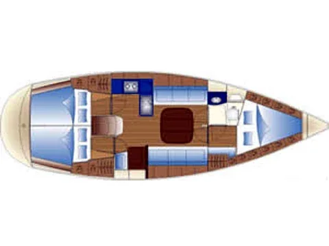 Grundriss der Yacht BAVARIA 36 Cruiser
