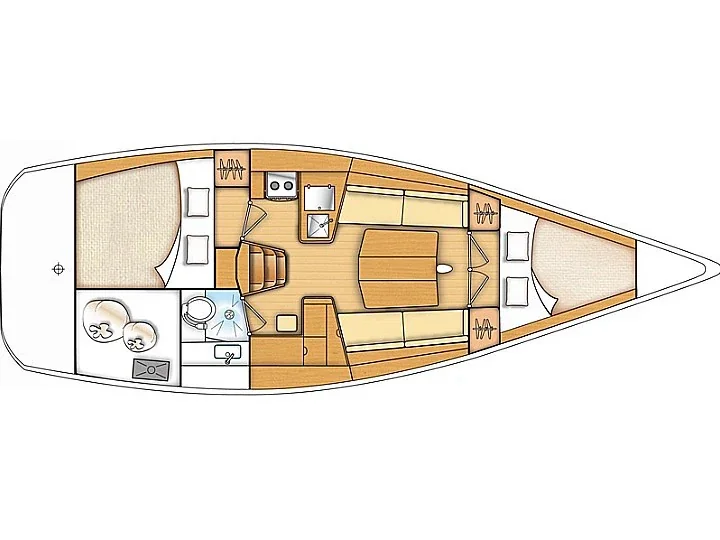 Grundriss der Yacht BENETEAU First 35 - Rhea