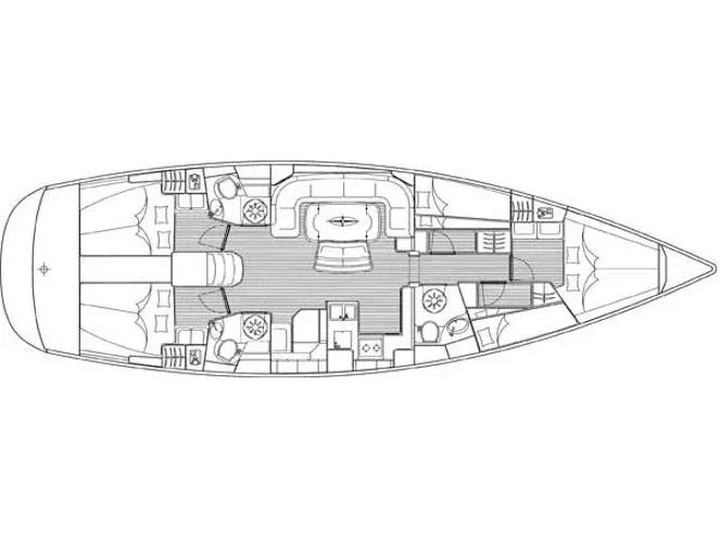 Grundriss der Yacht BAVARIA 50 Cruiser - Prominea