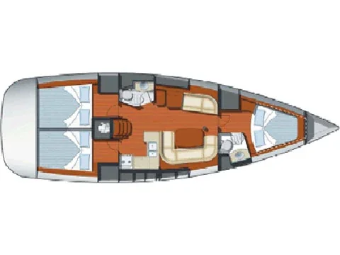 Grundriss der Yacht JEANNEAU Sun Odyssey 42i - Gemini