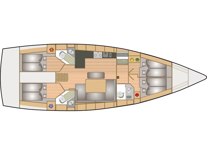 Grundriss der Yacht BAVARIA Cruiser 46 - Ocean Breeze