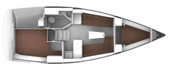 Grundriss der Yacht BAVARIA Cruiser 33 - Kleeia