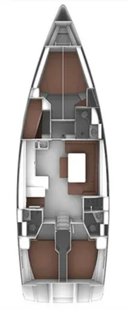 Grundriss der Yacht BAVARIA Cruiser 51 - Zedaron