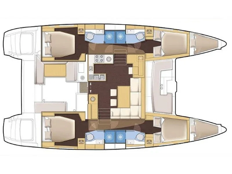 Grundriss der Yacht LAGOON 450 F