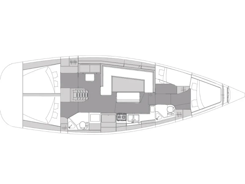 Grundriss der Yacht ELAN Impression 45.1 - Marialen