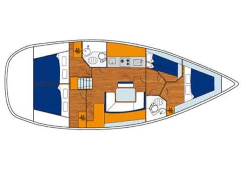 Grundriss der Yacht BENETEAU Cyclades 43.4 - Zephyros