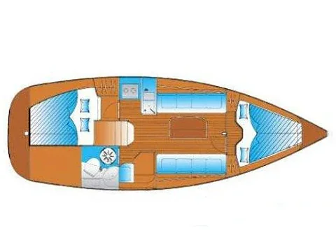 Grundriss der Yacht BAVARIA 30 Cruiser - Guantanamera