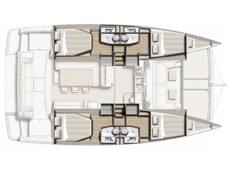 Grundriss der Yacht CATANA Bali 4.1 - Talitha