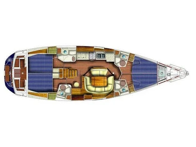 Grundriss der Yacht JEANNEAU Sun Odyssey 49i - Anax