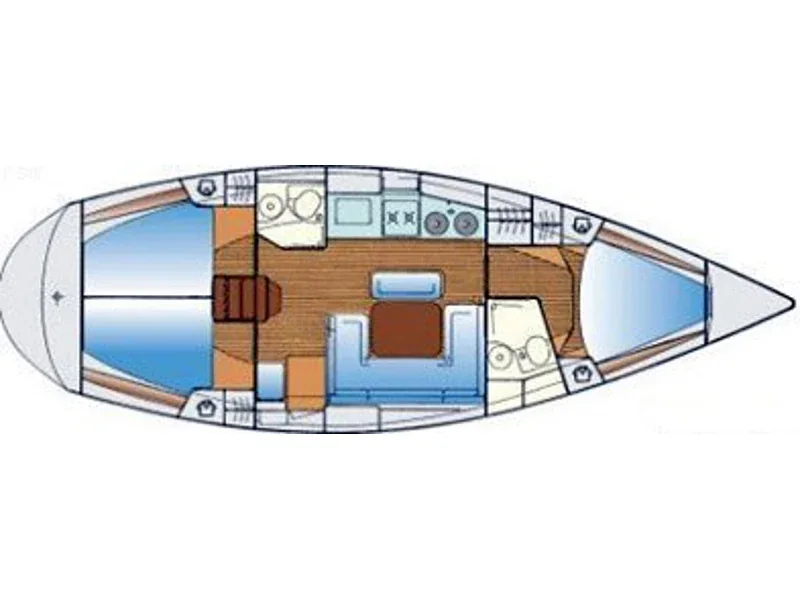 Grundriss der Yacht BAVARIA 38 - Pillabans