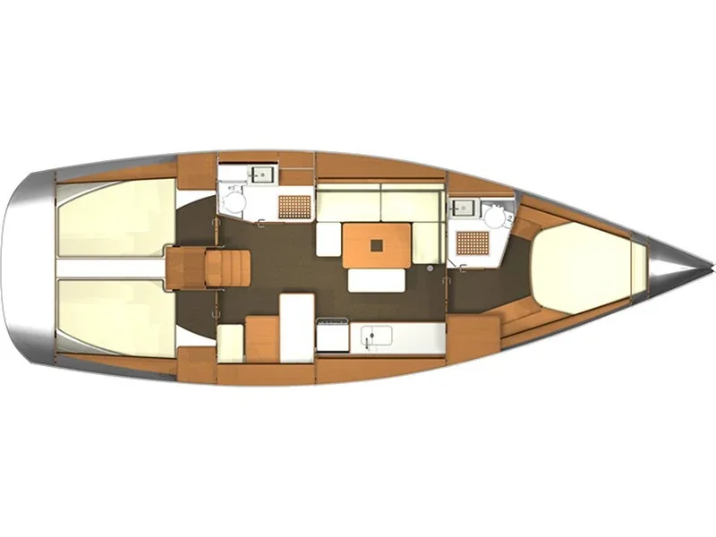 Grundriss der Yacht DUFOUR 405 Grand Large - La Digue