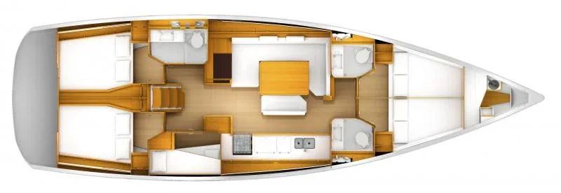 Grundriss der Yacht JEANNEAU Sun Odyssey 519 - Geronimo