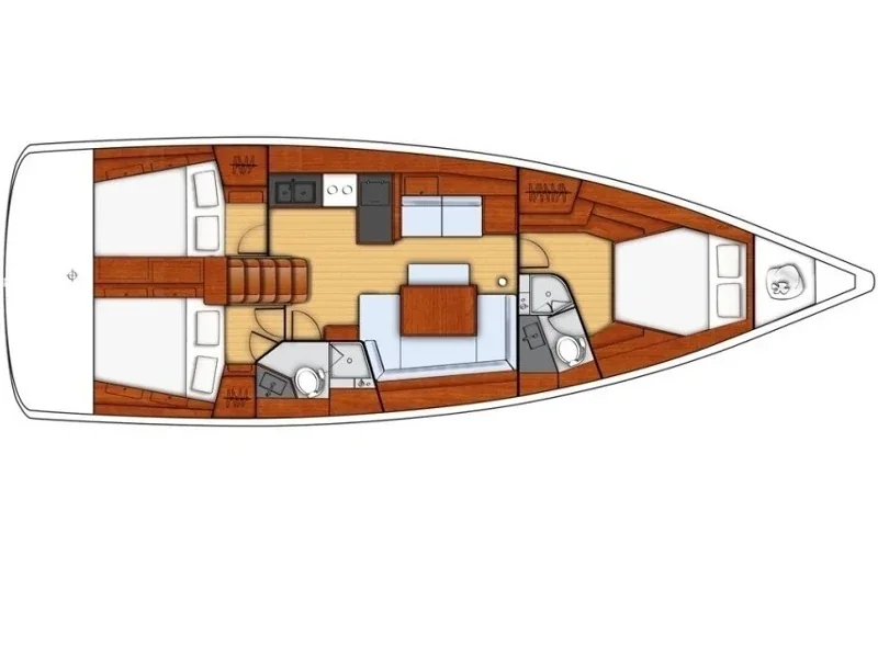 Grundriss der Yacht BENETEAU Oceanis 45 - Tonic