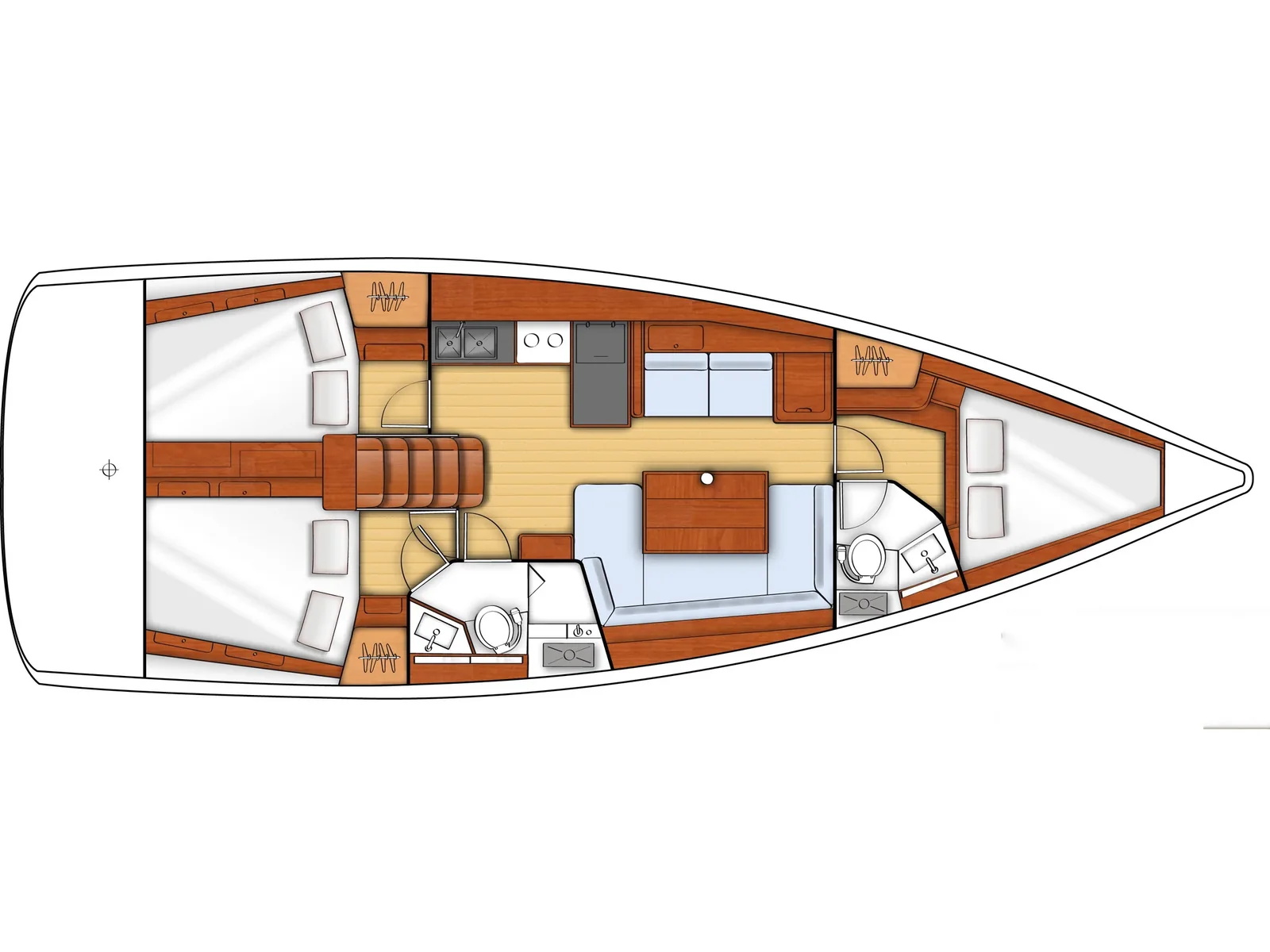 Grundriss der Yacht BENETEAU Oceanis 41 - Warrior
