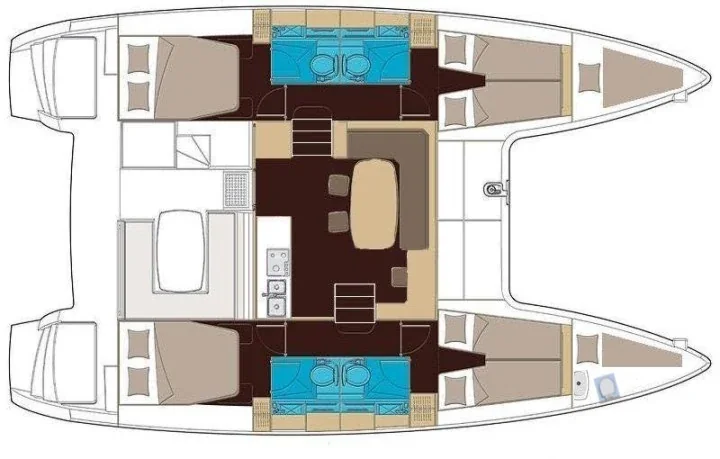 Grundriss der Yacht LAGOON 400 - Aurora