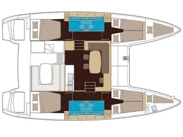 Grundriss der Yacht LAGOON 400 - Aurora