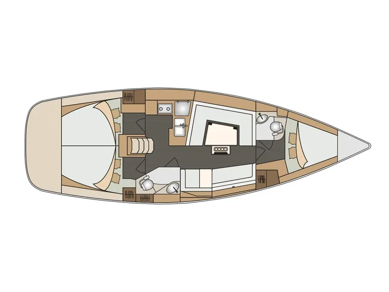 Grundriss der Yacht ELAN Impression 40 - Vili