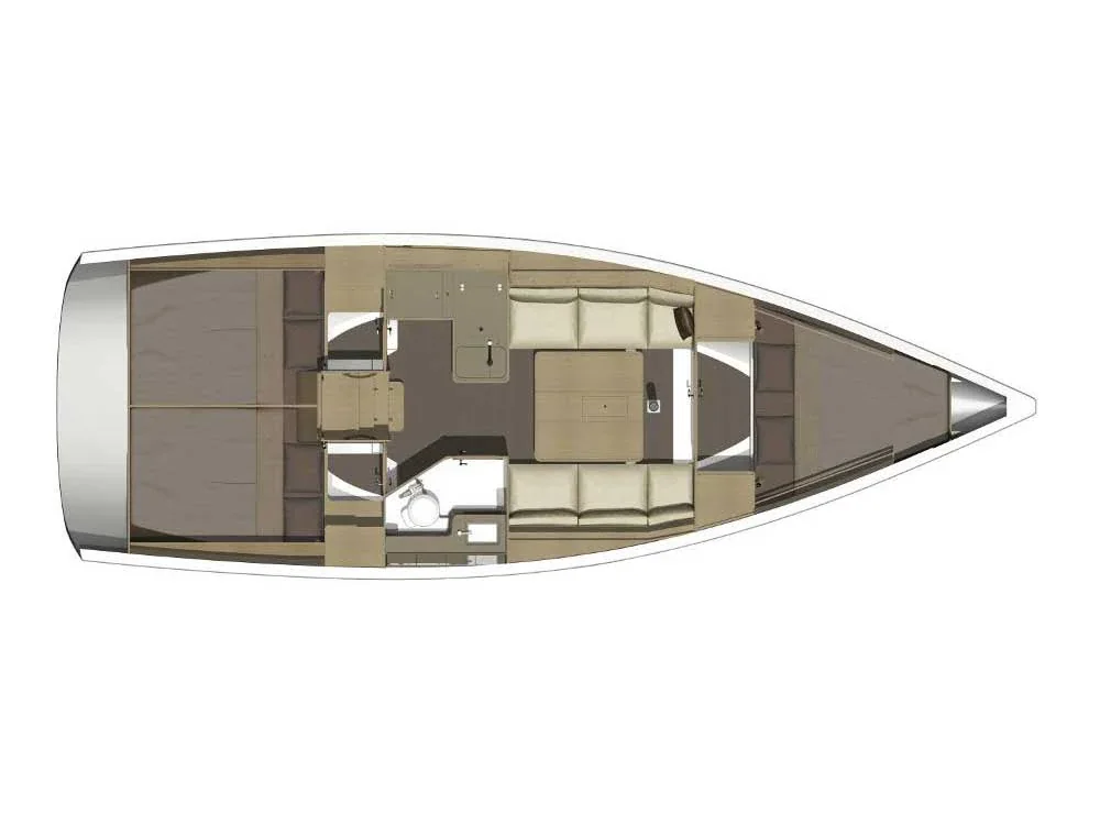 Grundriss der Yacht DUFOUR 350 Grand Large - White Pearl