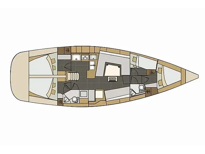 Grundriss der Yacht ELAN Impression 45 - High Adventures
