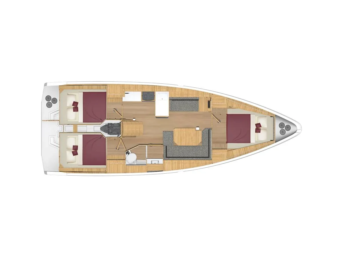 Grundriss der Yacht BAVARIA C38 - Eleven