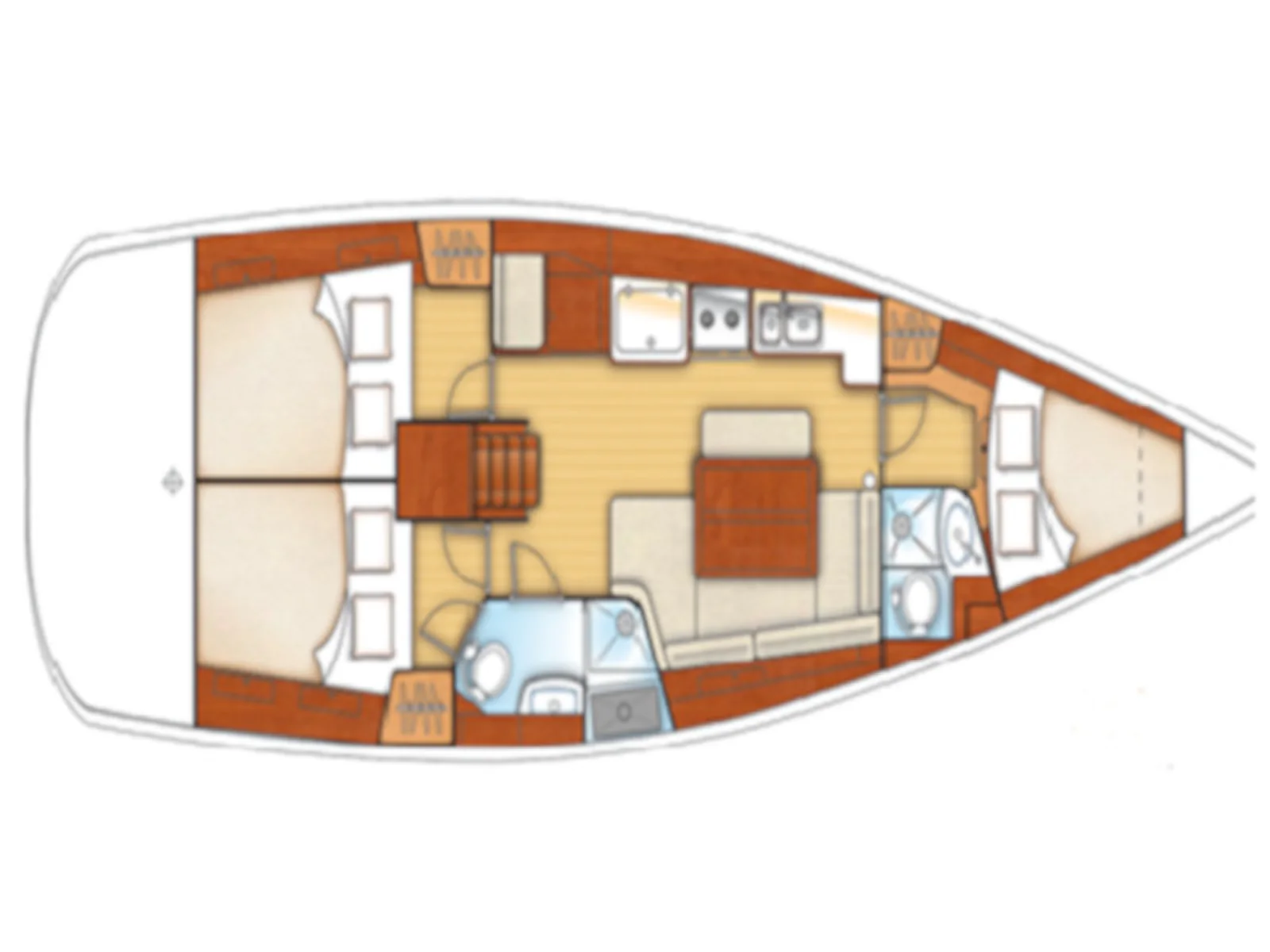 Grundriss der Yacht BENETEAU Oceanis 40 - Violet