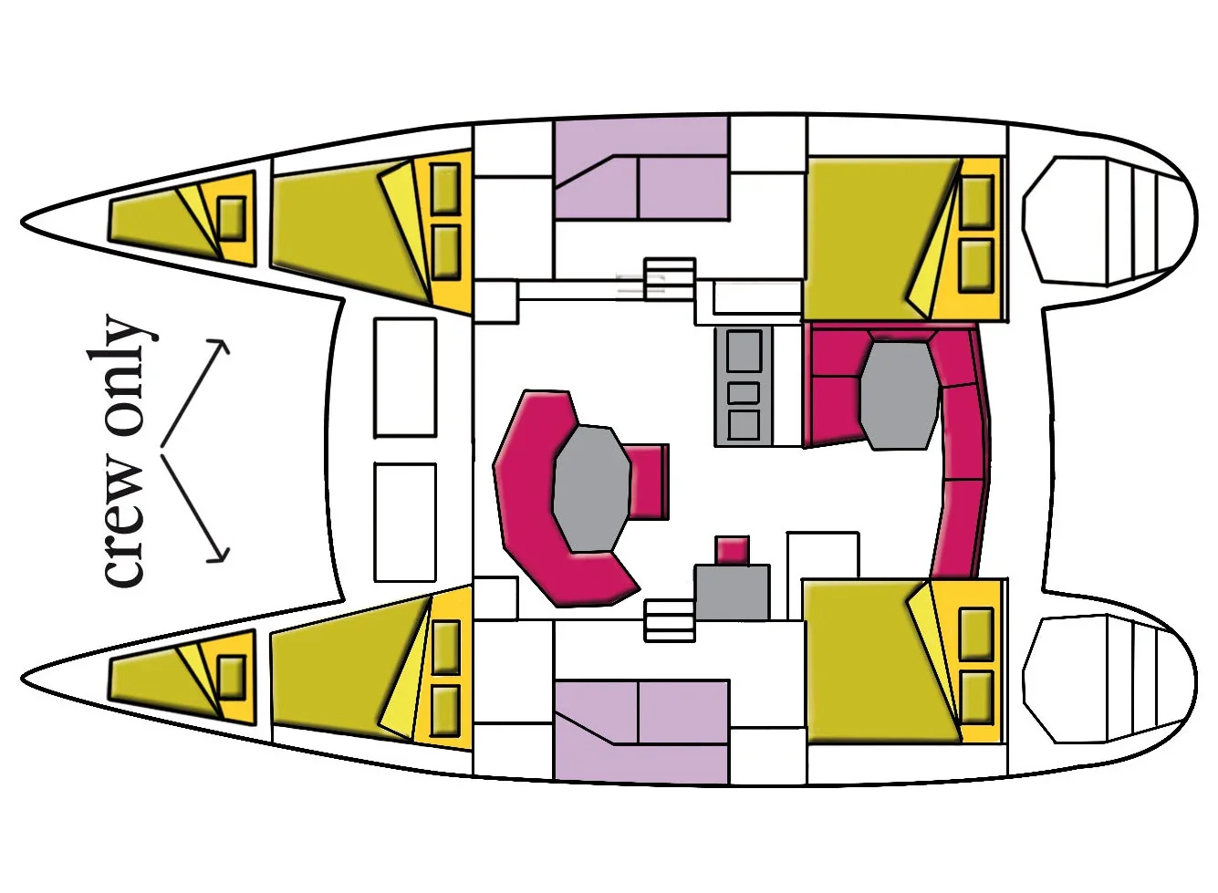 Grundriss der Yacht LAGOON 380 - Naos