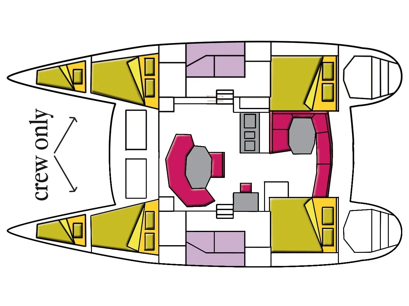 Grundriss der Yacht LAGOON 380 - Naos
