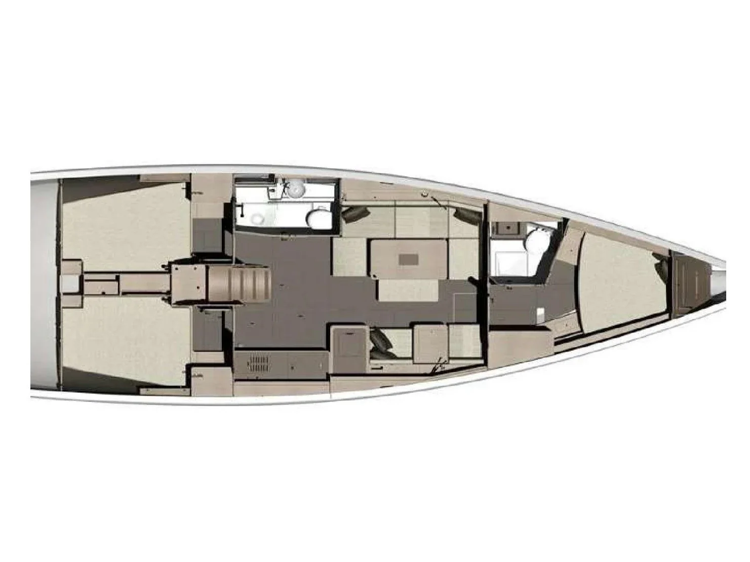 Grundriss der Yacht DUFOUR 412 Grand Large - Domi