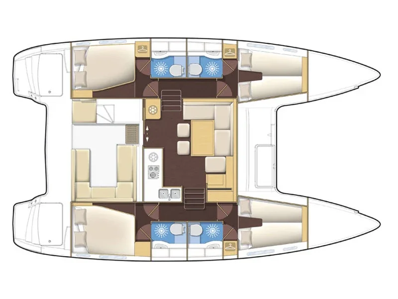 Grundriss der Yacht LAGOON 400 S2 - Summertime