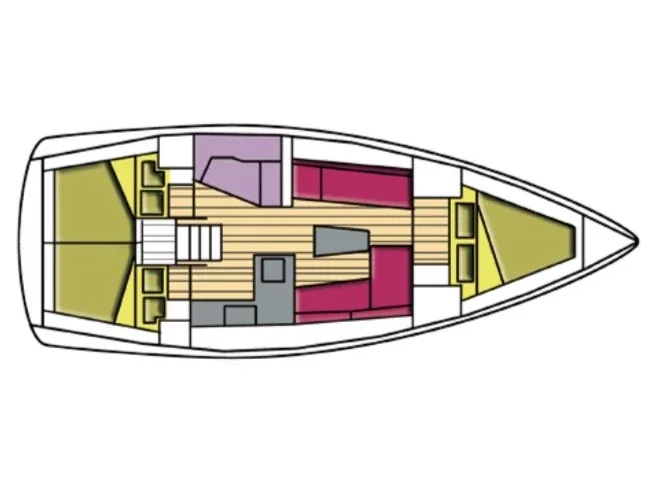 Grundriss der Yacht BAVARIA Cruiser 37 - Elnath