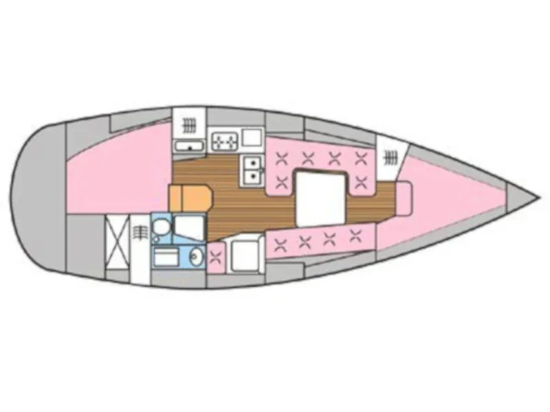 Grundriss der Yacht ELAN 333 - Brina