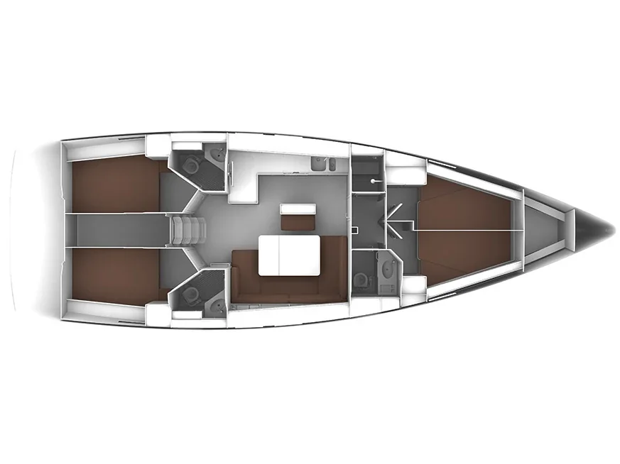 Grundriss der Yacht BAVARIA Cruiser 46 - Okyalos