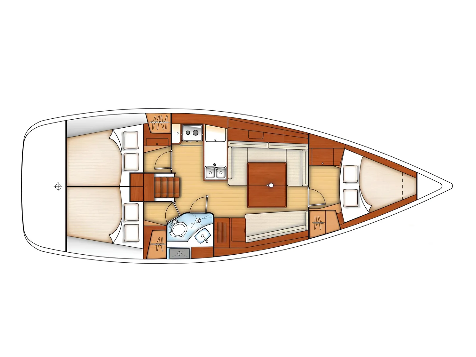 Grundriss der Yacht BENETEAU Oceanis 37 - Glen Rosa