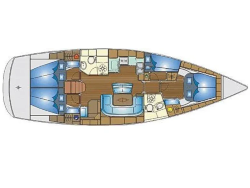 Grundriss der Yacht BAVARIA 46 Cruiser - Makani
