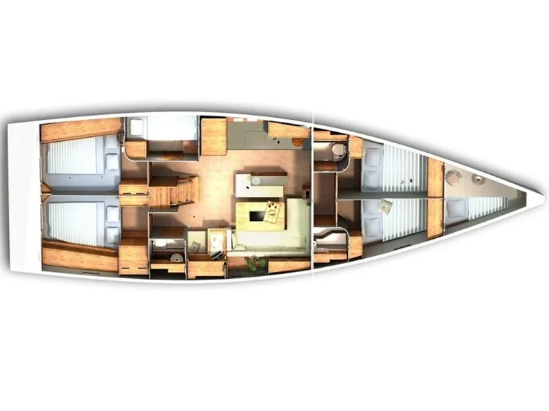 Grundriss der Yacht HANSE 505 - Vala