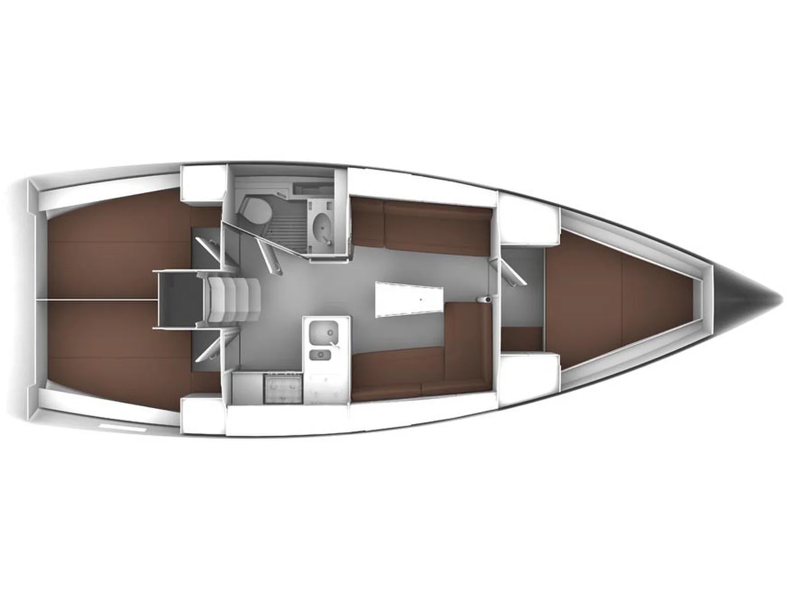 Grundriss der Yacht BAVARIA Cruiser 37 Style - Fortunata