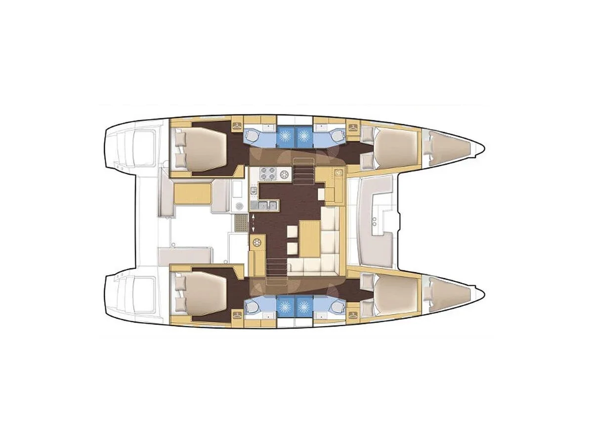 Grundriss der Yacht LAGOON 450 F - Diva