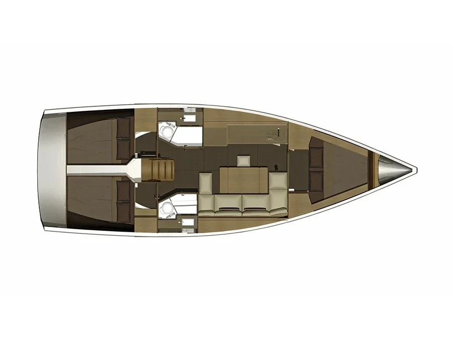 Grundriss der Yacht DUFOUR 382 Grand Large - Major Tom