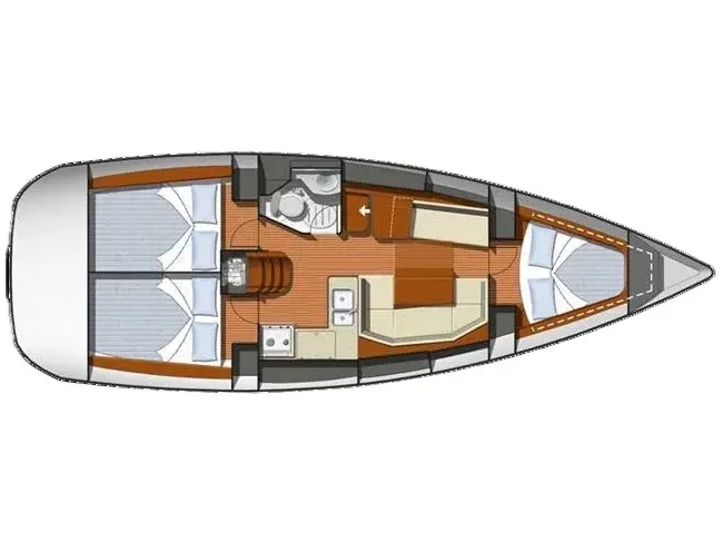 Grundriss der Yacht JEANNEAU Sun Odyssey 36i - Kos 36