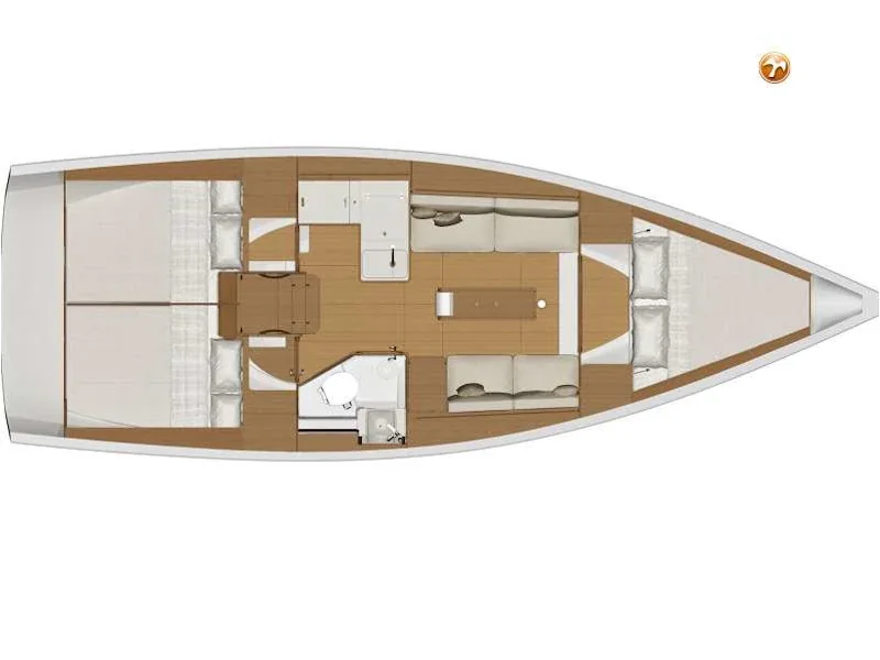 Grundriss der Yacht DUFOUR 360 Grand Large - Alqamar