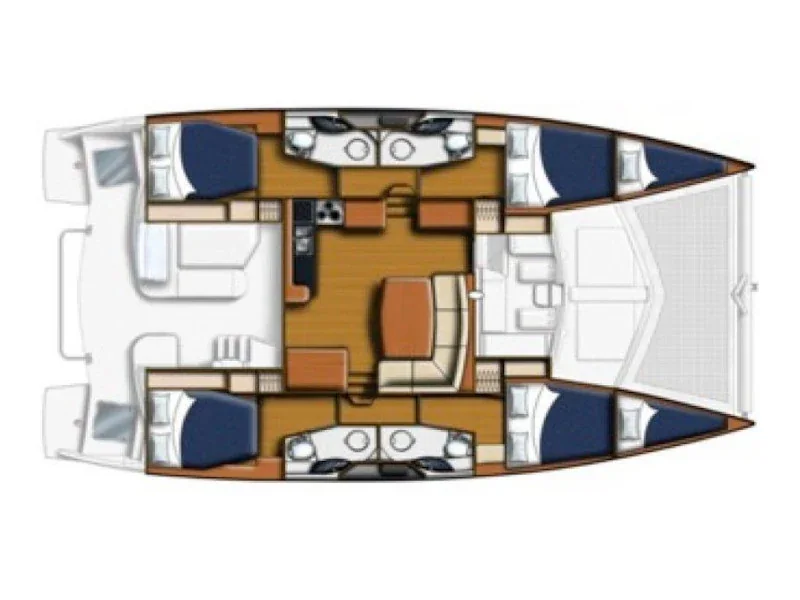 Grundriss der Yacht ROBERTSON AND CAINE Leopard 44 - La Luna