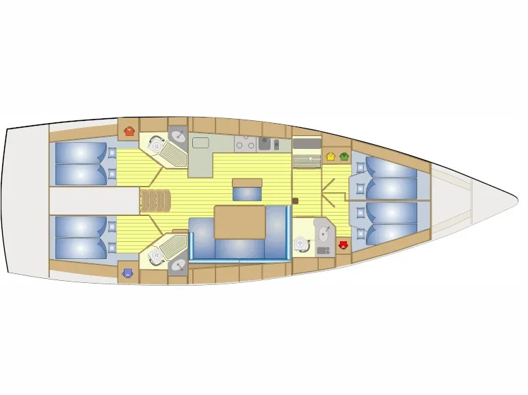 Grundriss der Yacht BAVARIA Cruiser 46 - Aurora