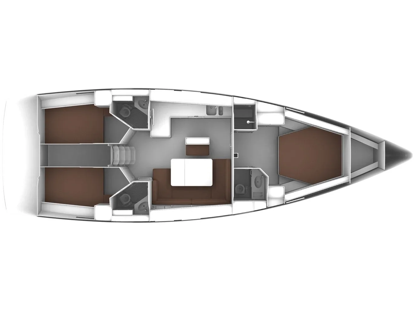 Grundriss der Yacht BAVARIA Cruiser 46 - Miber Yigit