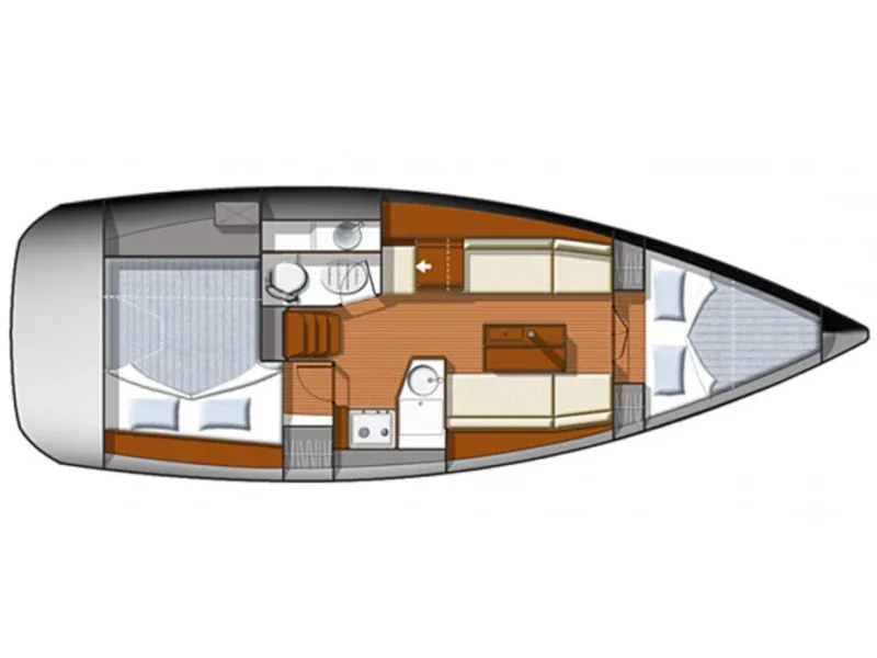 Grundriss der Yacht JEANNEAU Sun Odyssey 33i - Maxima